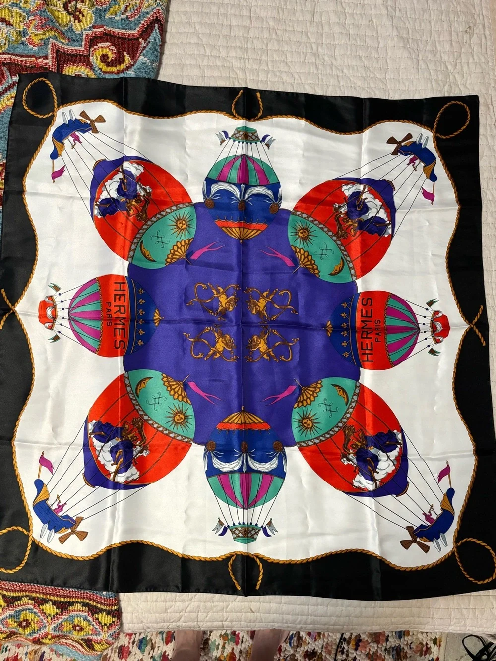Hermes-style hot air balloon scarf